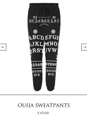 BlackCraft Cult Ouija Board Graphic Sweatpants - Black & White